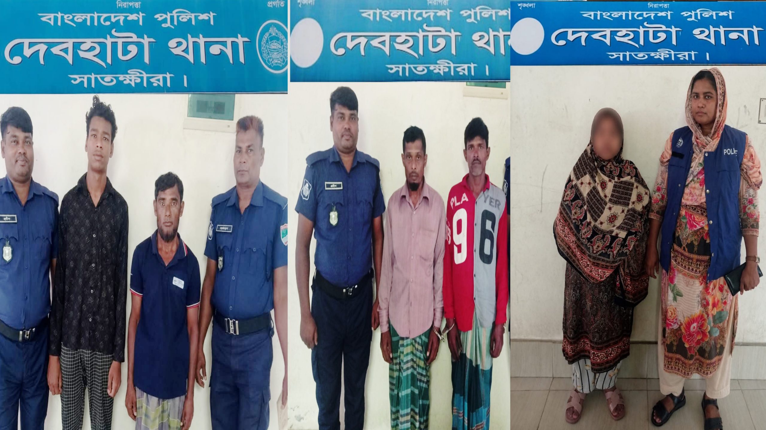 দেবহাটায় থানা পুলিশের বিশেষ অভিযানে আটক :৫