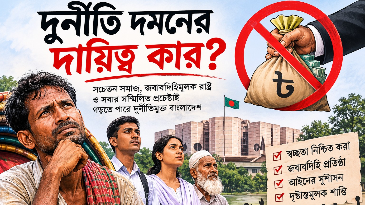 দুর্নীতি দমনের দায়িত্ব কার?